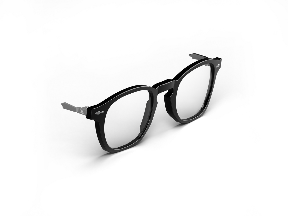 Sleek Charcoal Front - ONE Smart Glasses